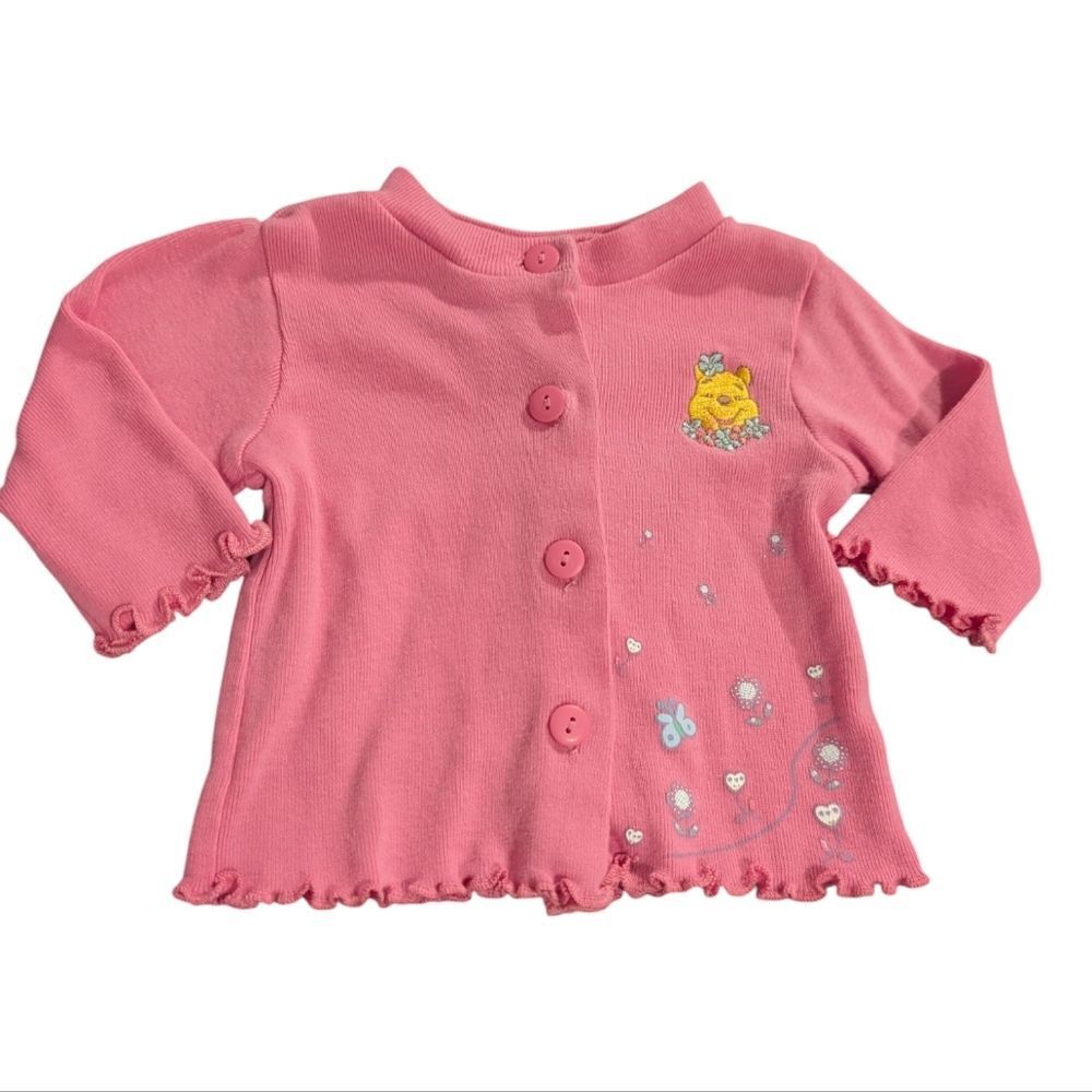 Disney Winnie The Pooh Vintage Pink Cardigan Sweater Top Infant‎